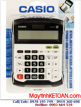 Casio WD-320MT, Máy tính tiền để bàn bỏ túi Casio WD-320MT 12 số Digits có phím tính thuế GTGT| CÒN HÀNG 